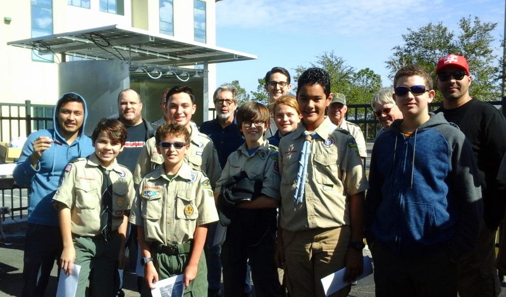 EU Sarasota students teach Boy Scouts about Solar Energy in the EU Lab