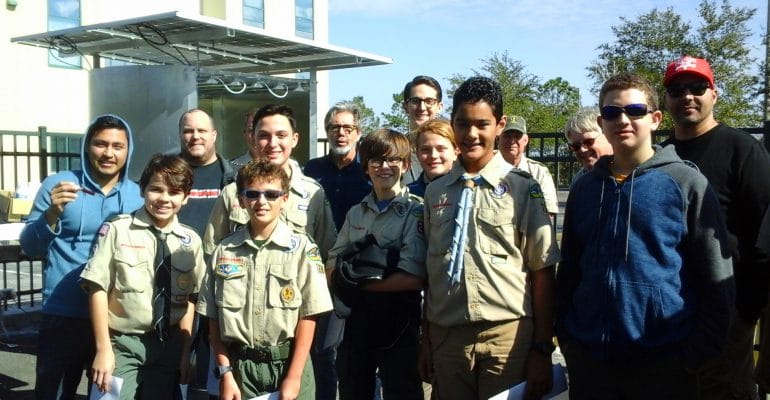 EU Sarasota students teach Boy Scouts about Solar Energy in the EU Lab