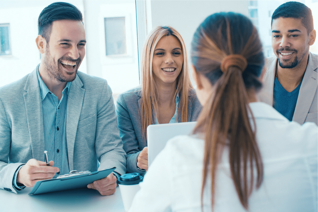 Human resources department having an interview with a candidate