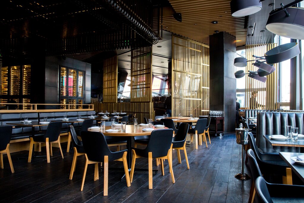 An empty restaurant before opening.